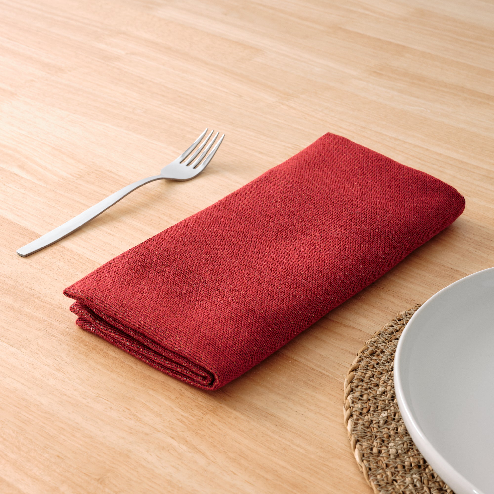 Pack de 2 unidades servilleta jacquard Liso Rojo 45x45 cm