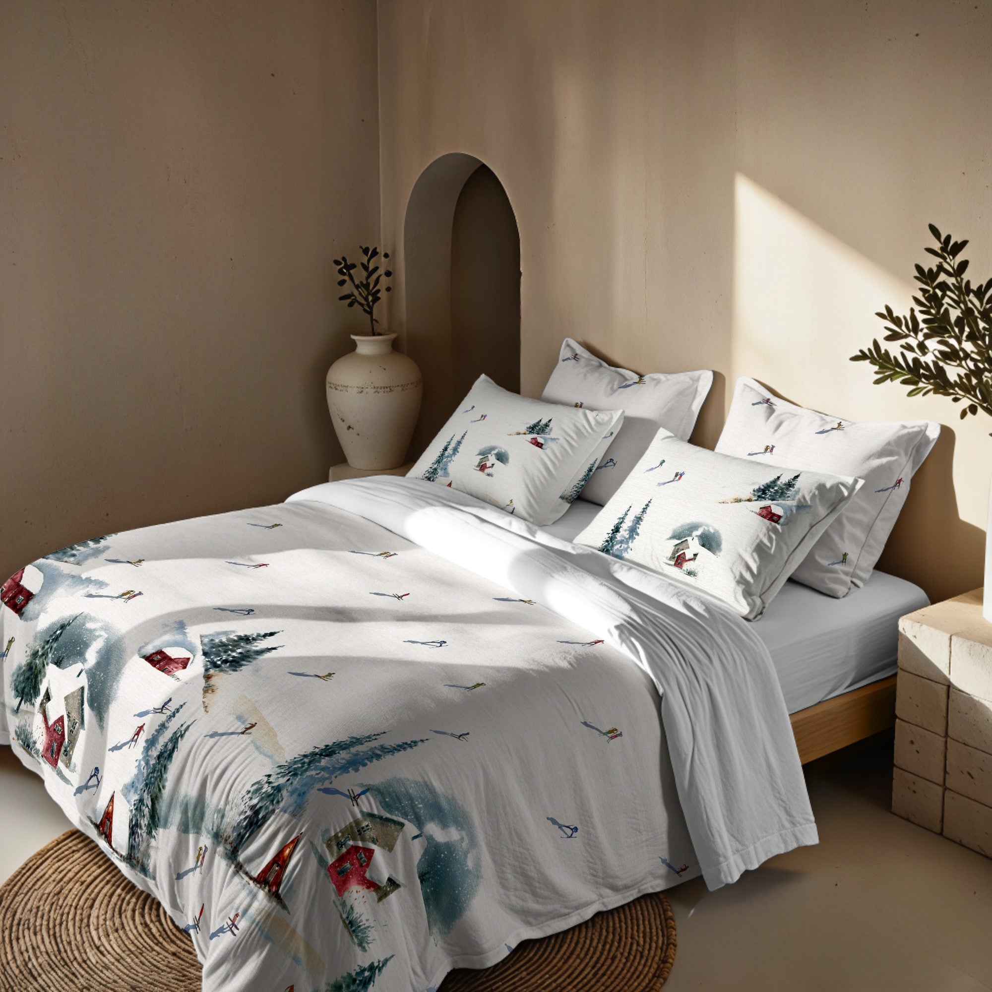 Duvet cover with Skiers clicks