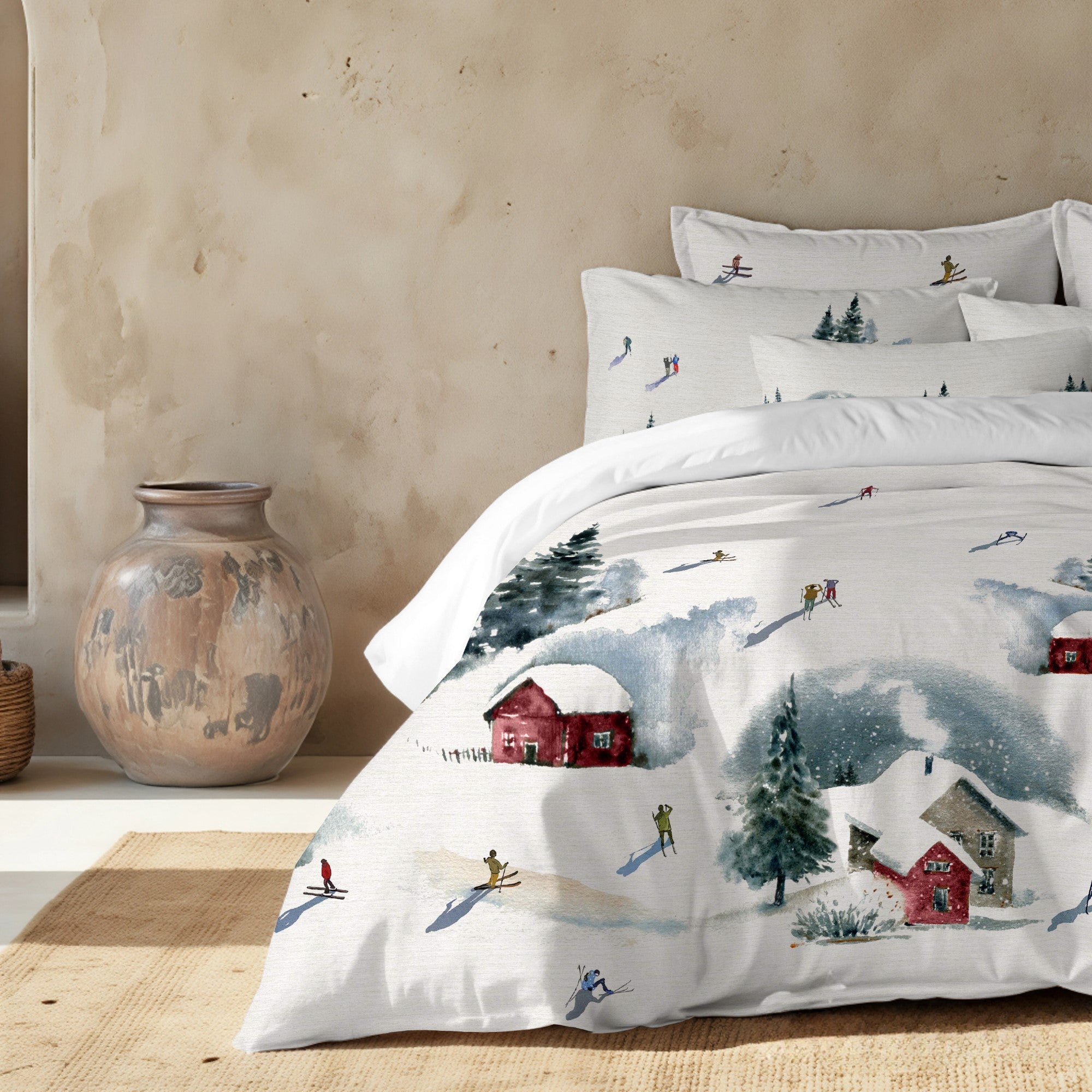Duvet cover with Skiers clicks