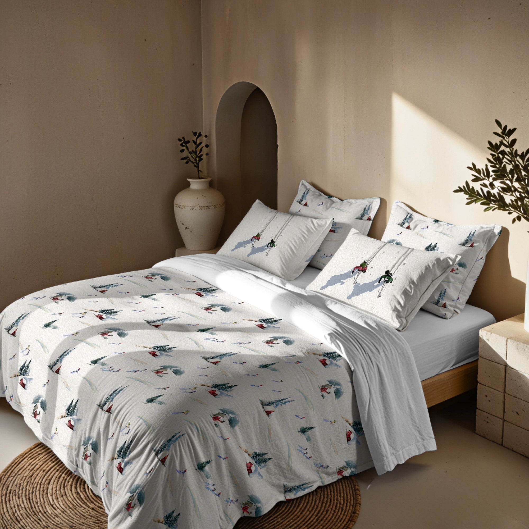 Duvet cover with Winter Ski clicks