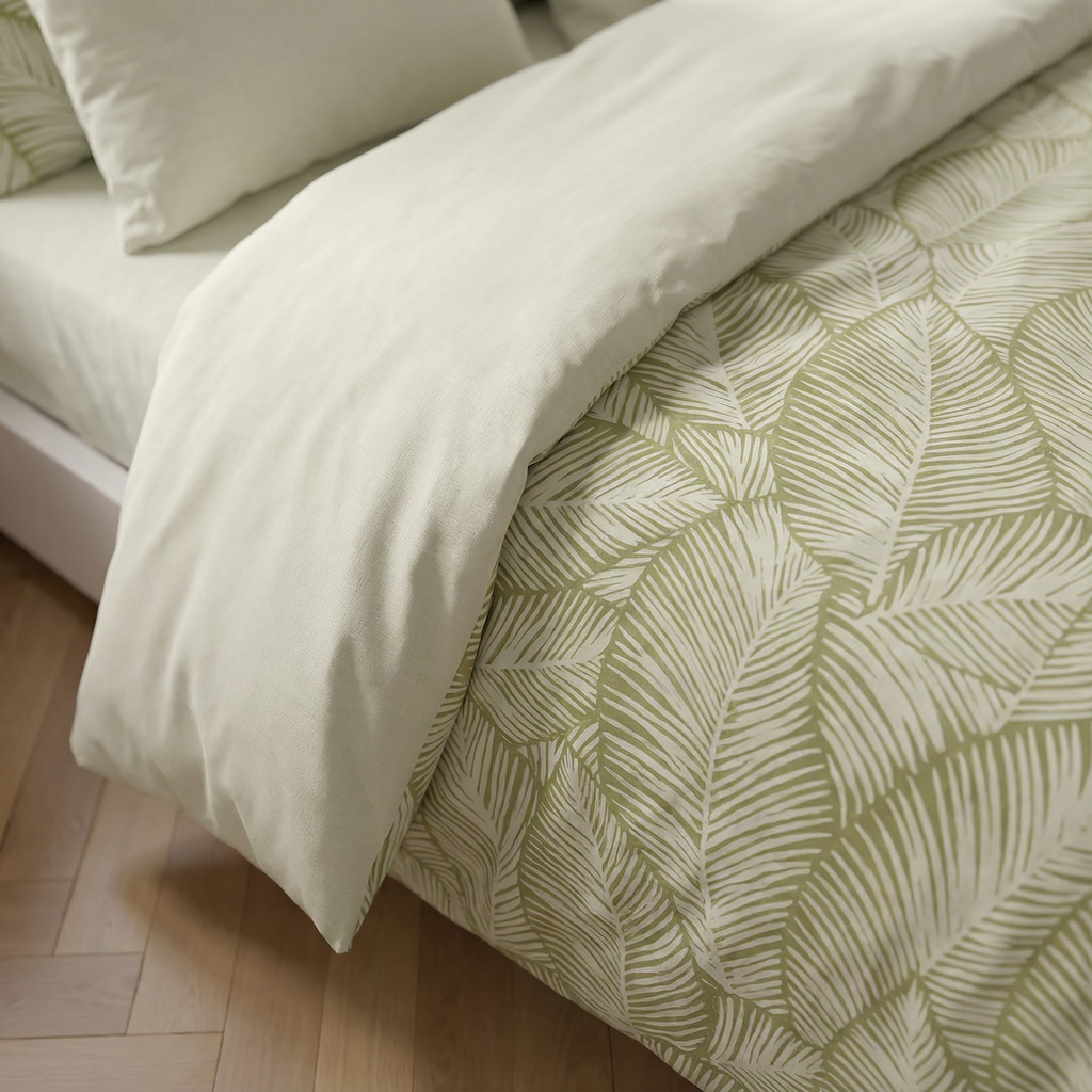 Nijar Green 200 Thread Count Percale Duvet Cover