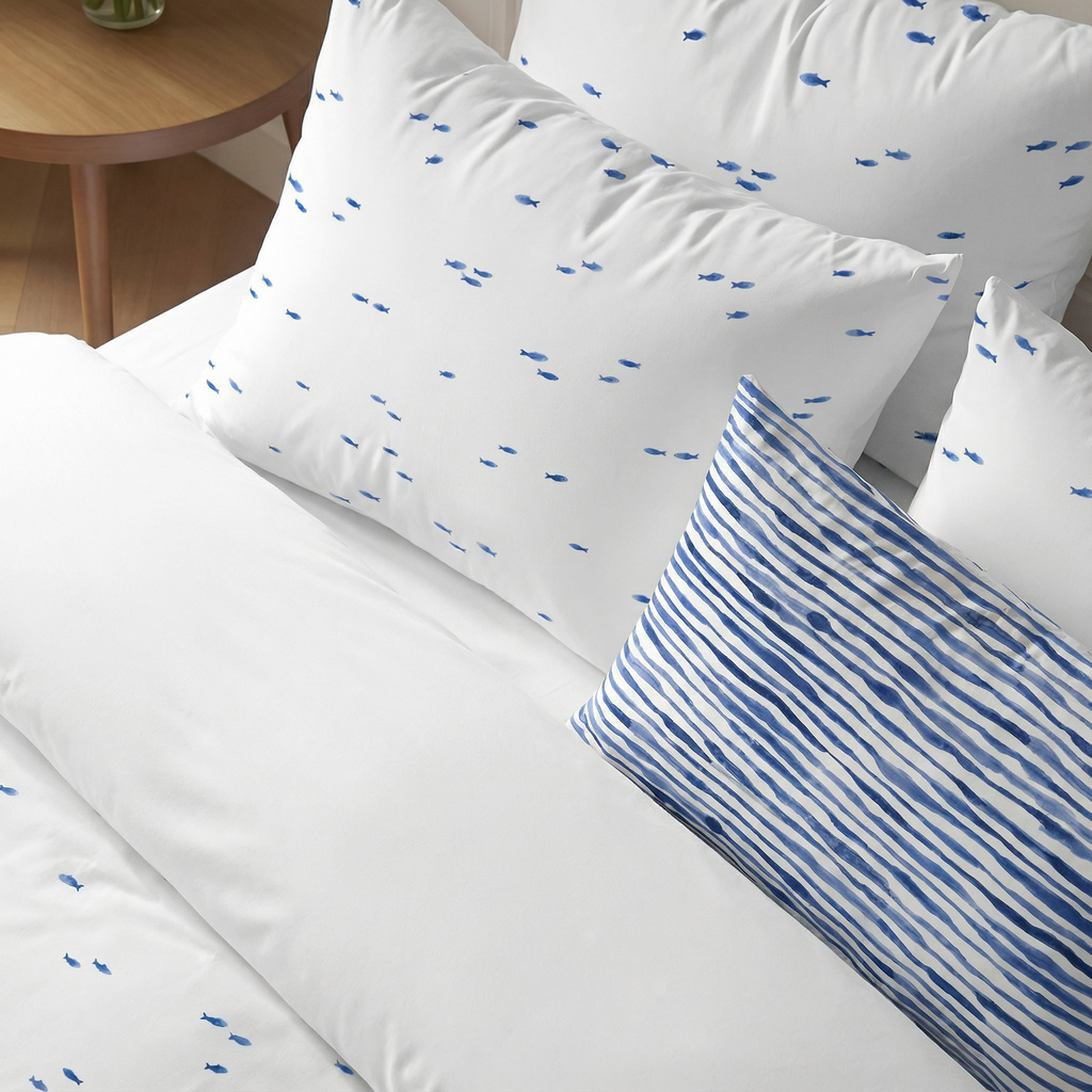 Housse de couette en percale Bellreguard, 200 fils au pouce carré