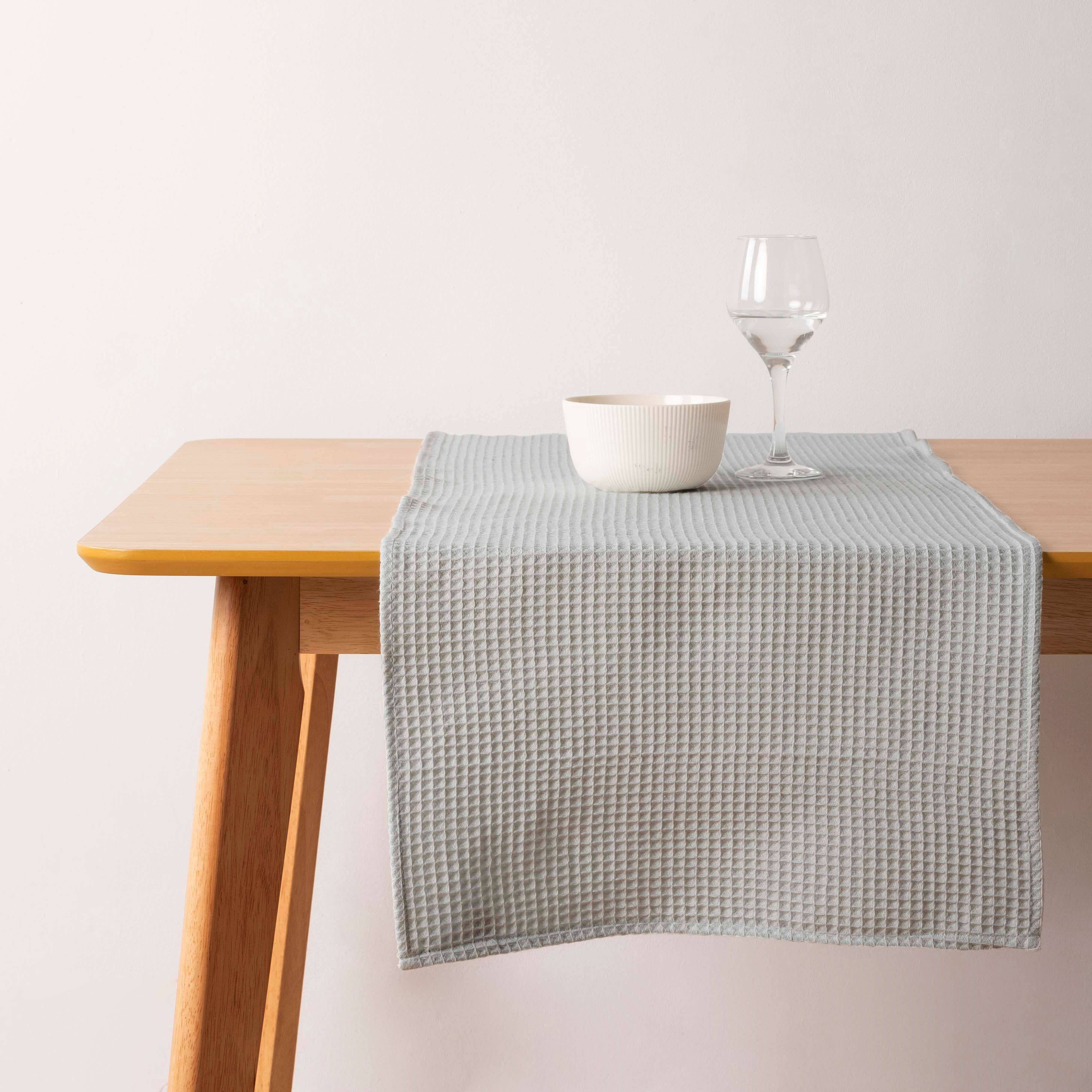 Camino de mesa Waffle Verde Agua 45x140 cm