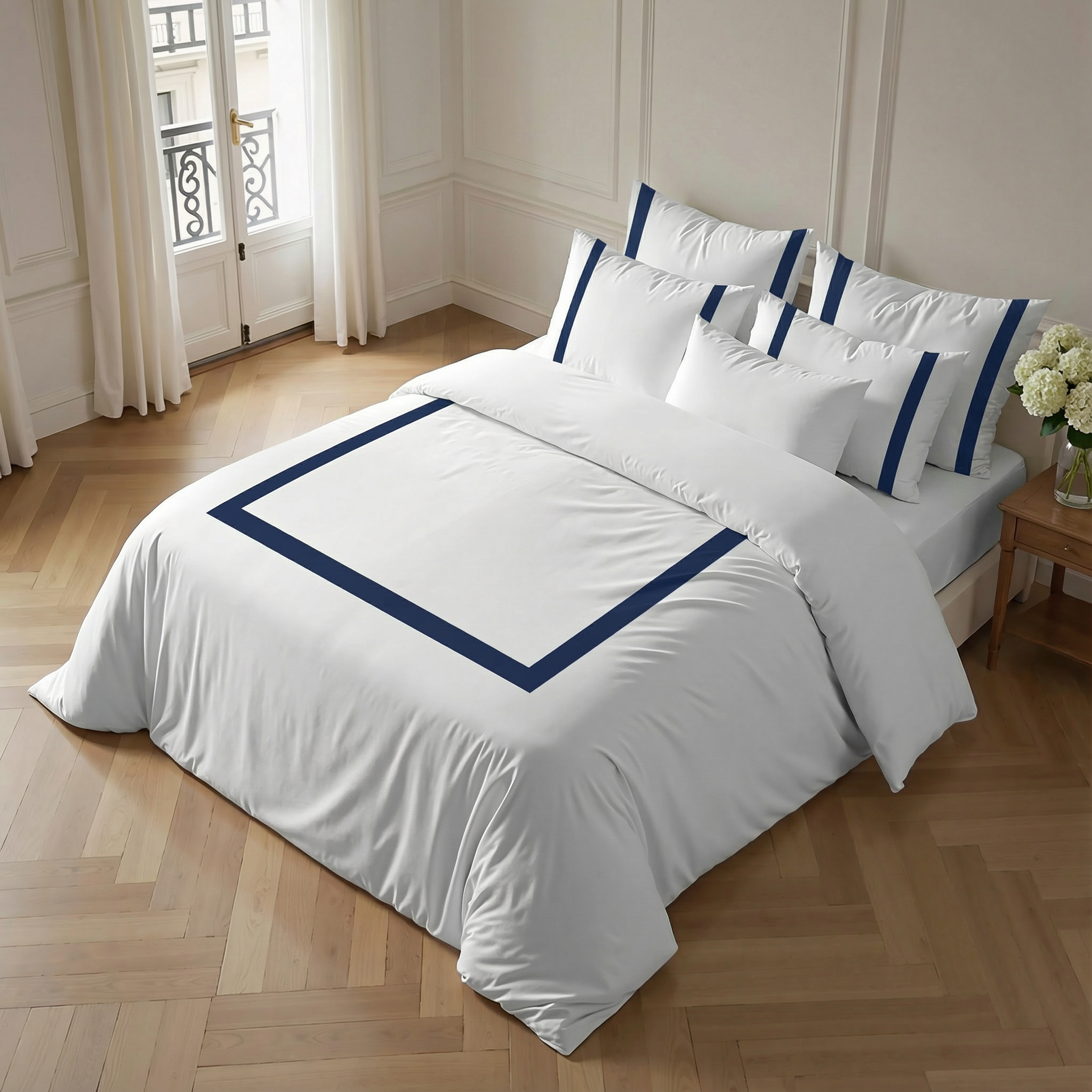 Funda nórdica Portitxol Azul percal 200 hilos