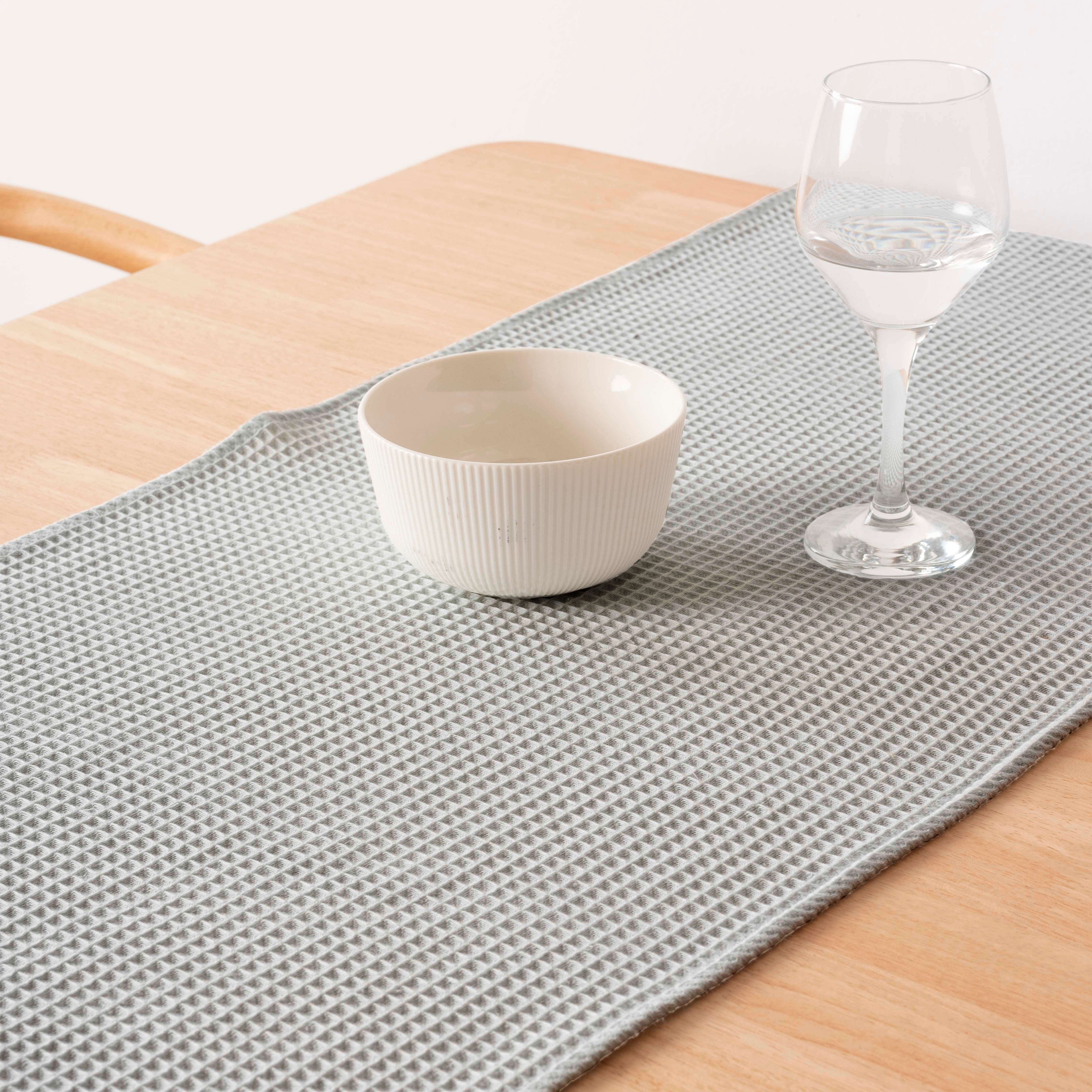 Camino de mesa Waffle Verde Agua 45x140 cm