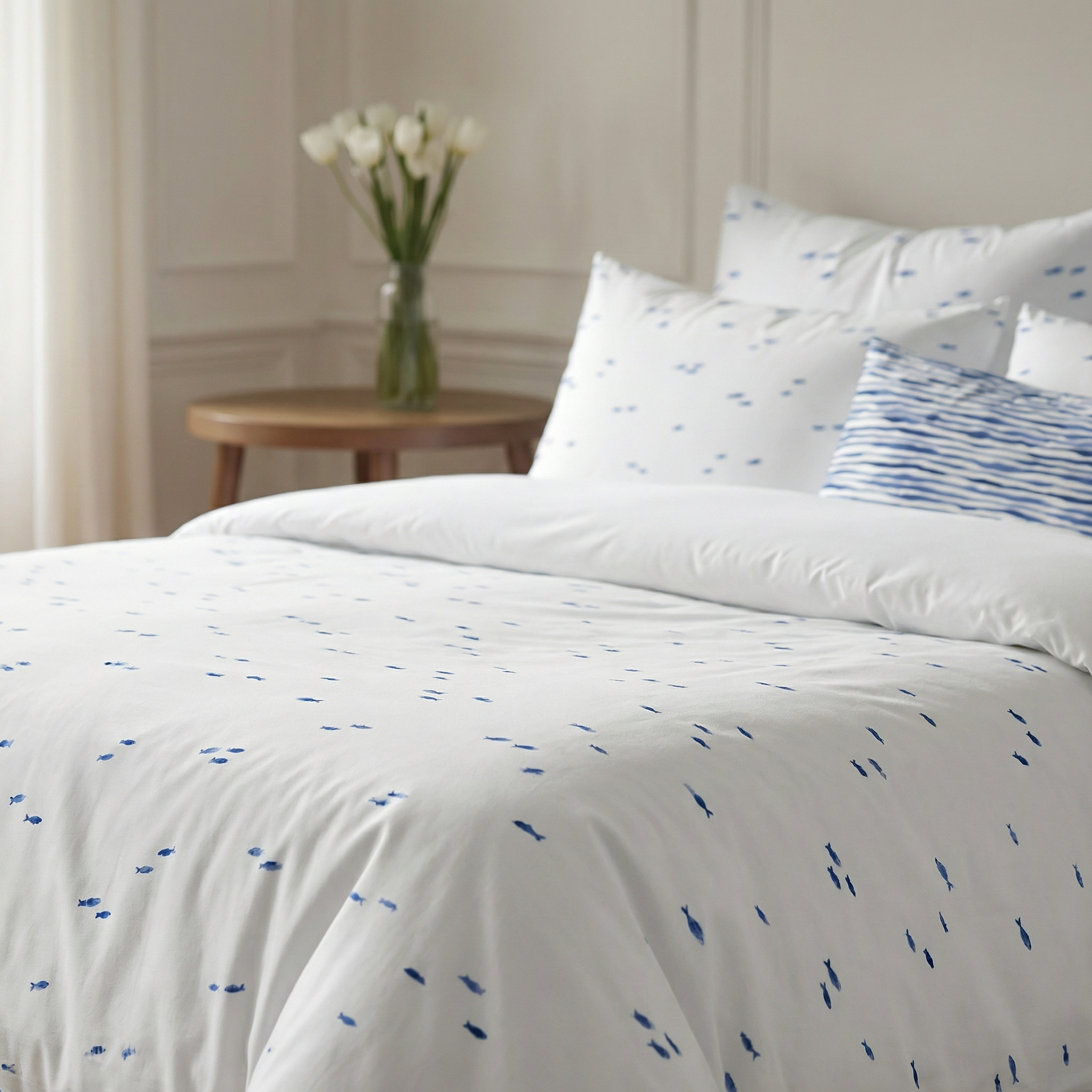 Housse de couette en percale Bellreguard, 200 fils au pouce carré