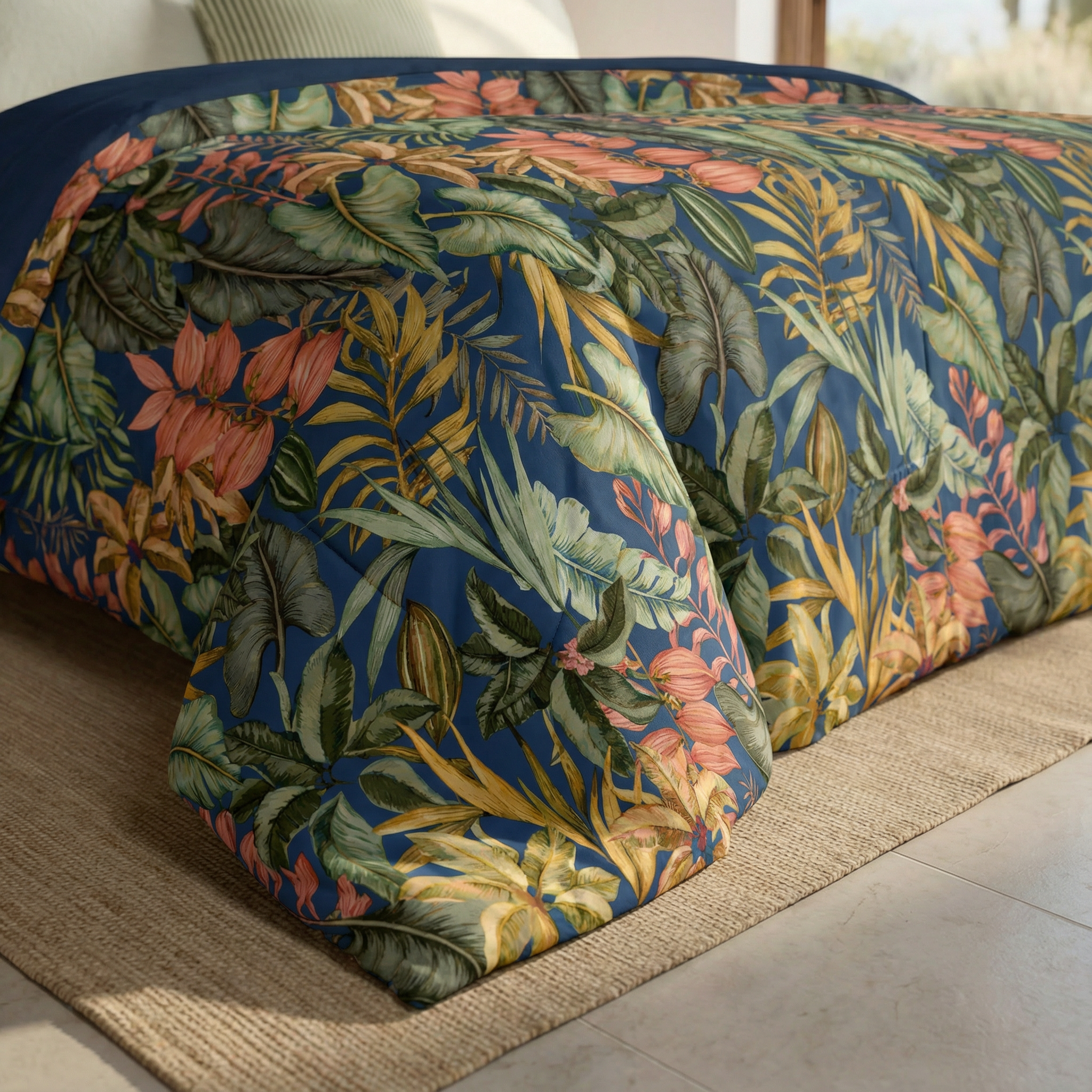 Housse de couette réversible Loriguilla en percale 200 fils/cm²