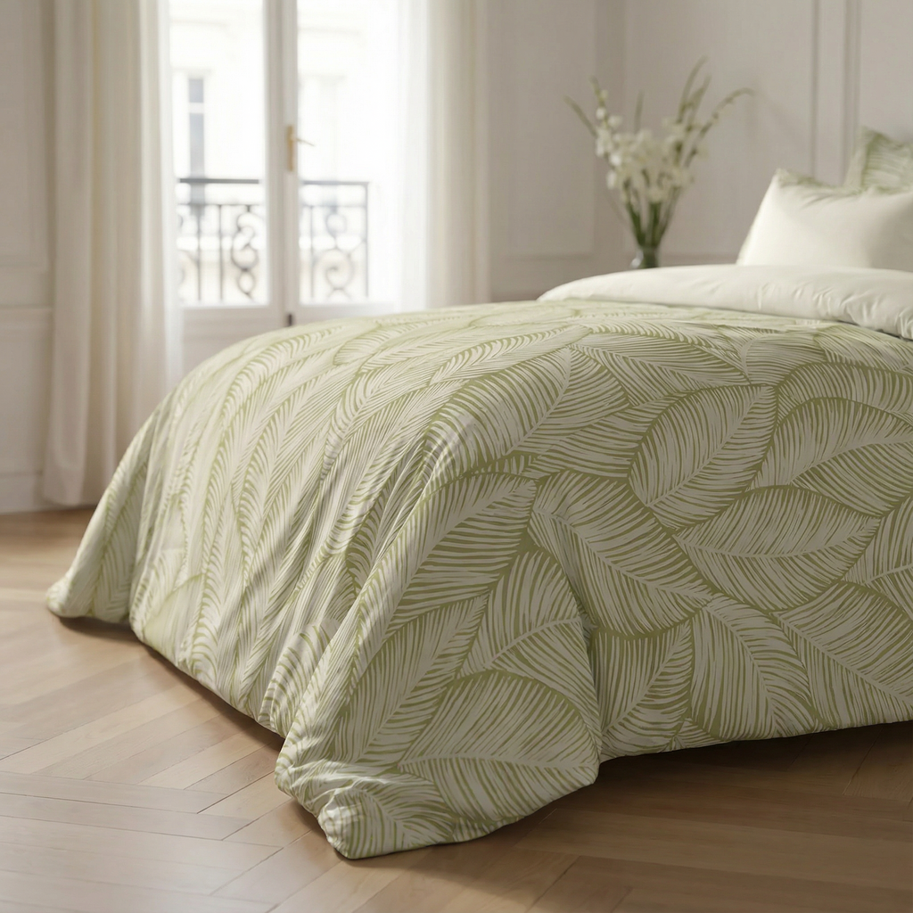Nijar Green 200 Thread Count Percale Duvet Cover