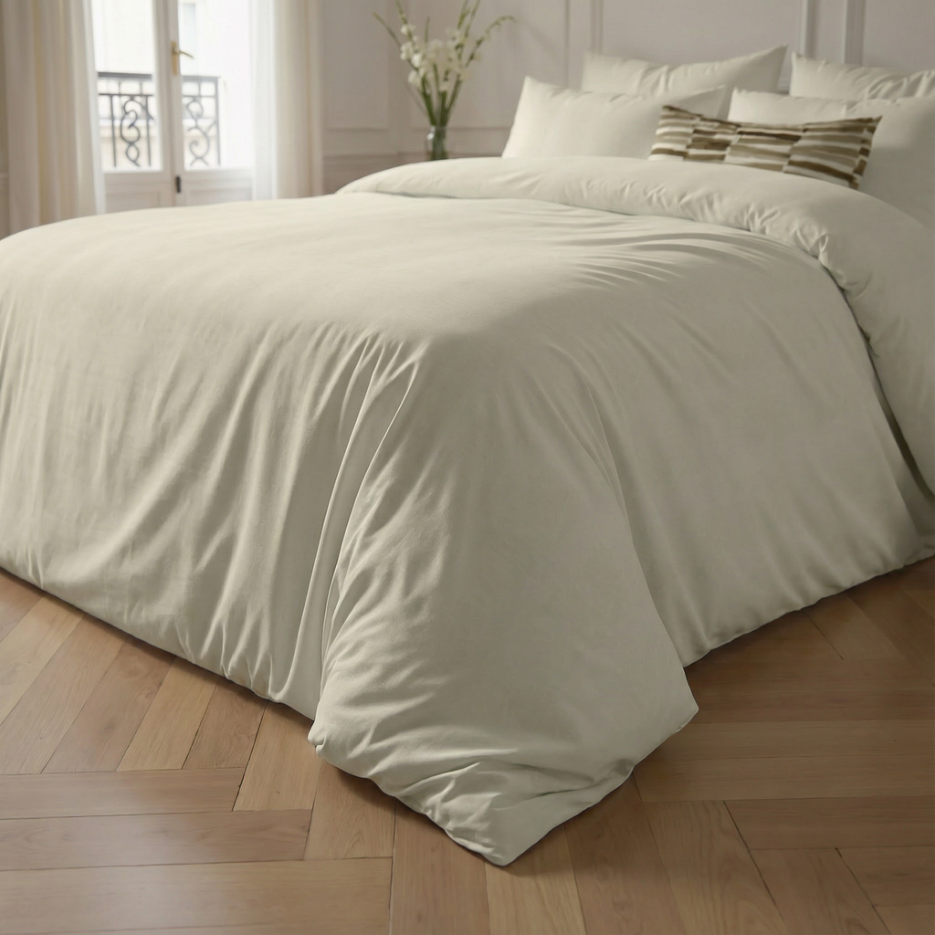 Housse de couette en percale 200 fils, naturelle
