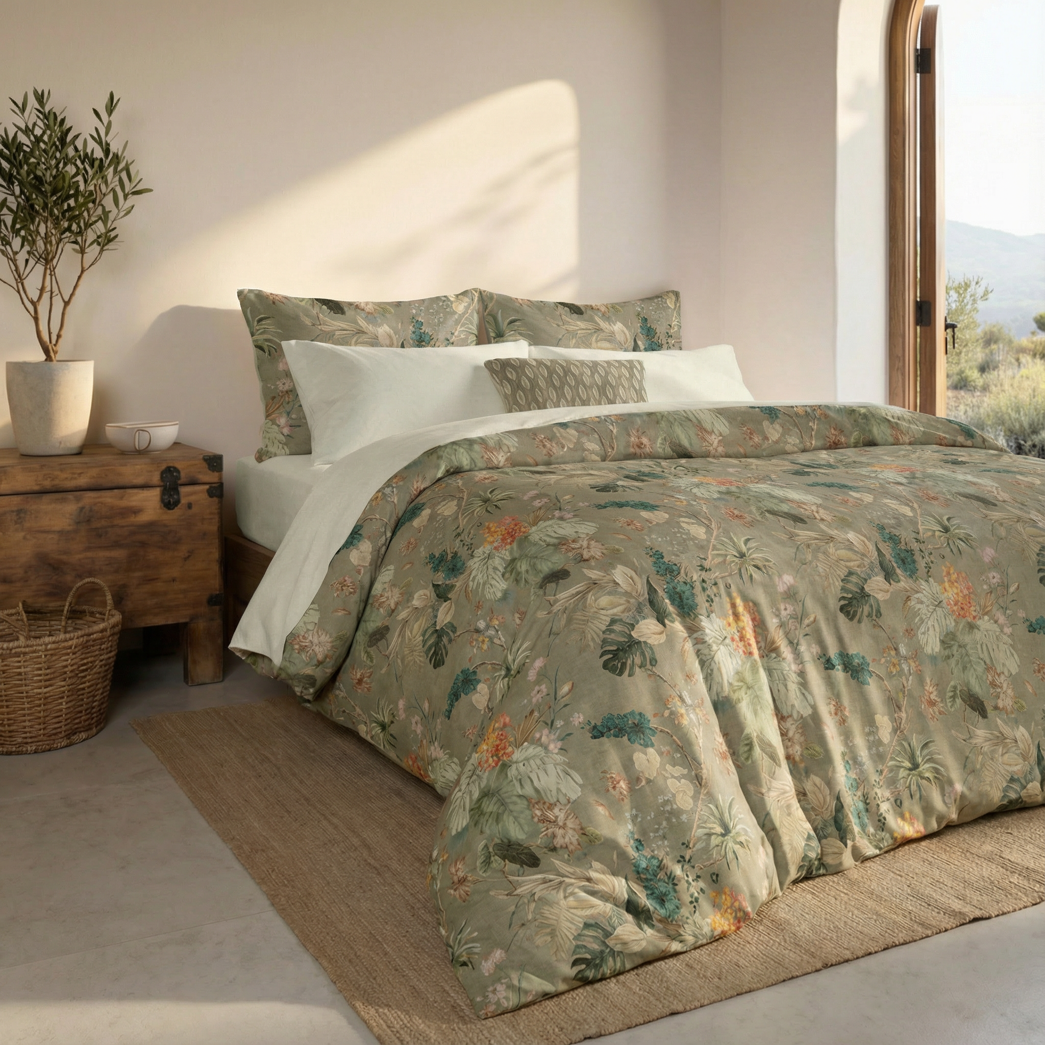 Aspe percale duvet cover, 200 thread count