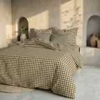 Funda nórdica reversible Aielo Marrón percal 200 hilos