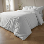 Housse de couette en percale blanc optique 200 fils