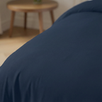 Housse de couette en percale bleu marine, 200 fils au pouce carré