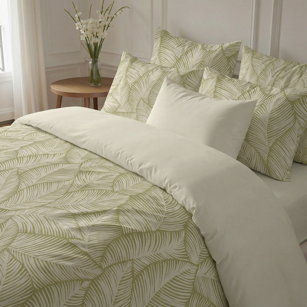Nijar Green 200 Thread Count Percale Duvet Cover