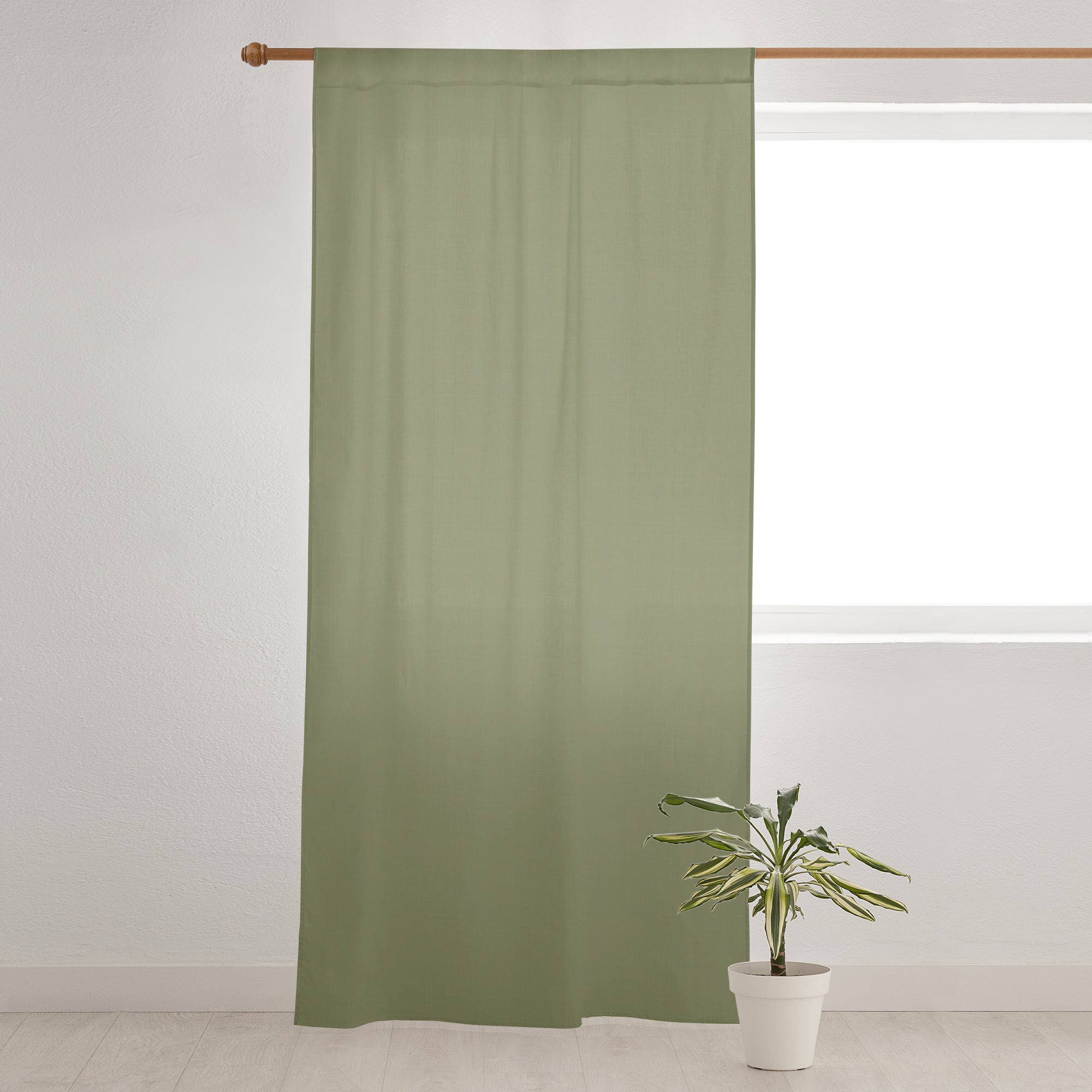 Cortina dobladillo 100% lino Olivine 140x280 cm