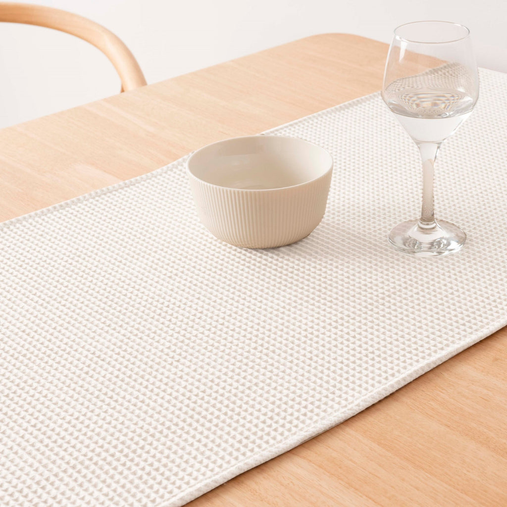 Camino de mesa Waffle Natural 45x140 cm