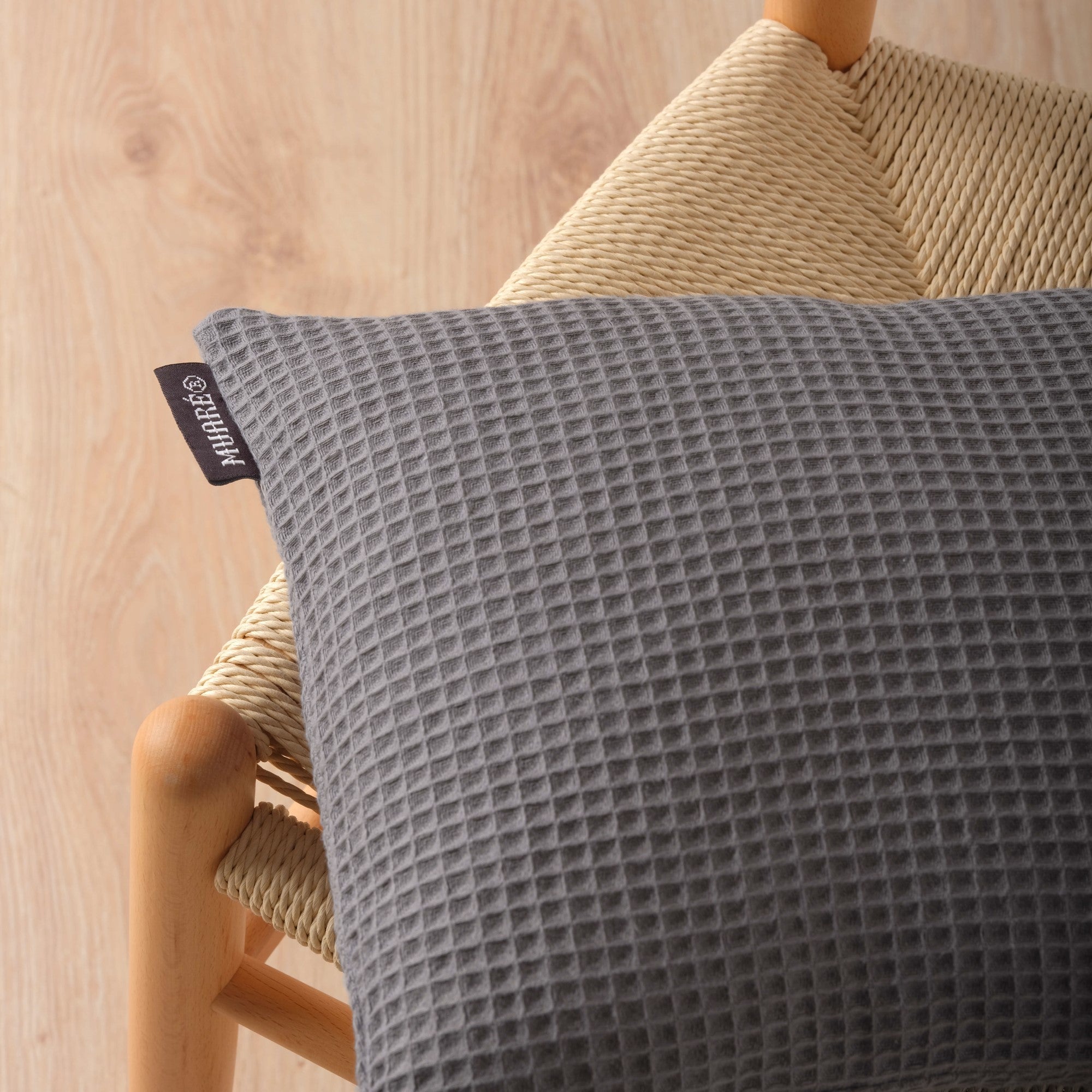 Funda de cojín Waffle Titanium 50x50 cm