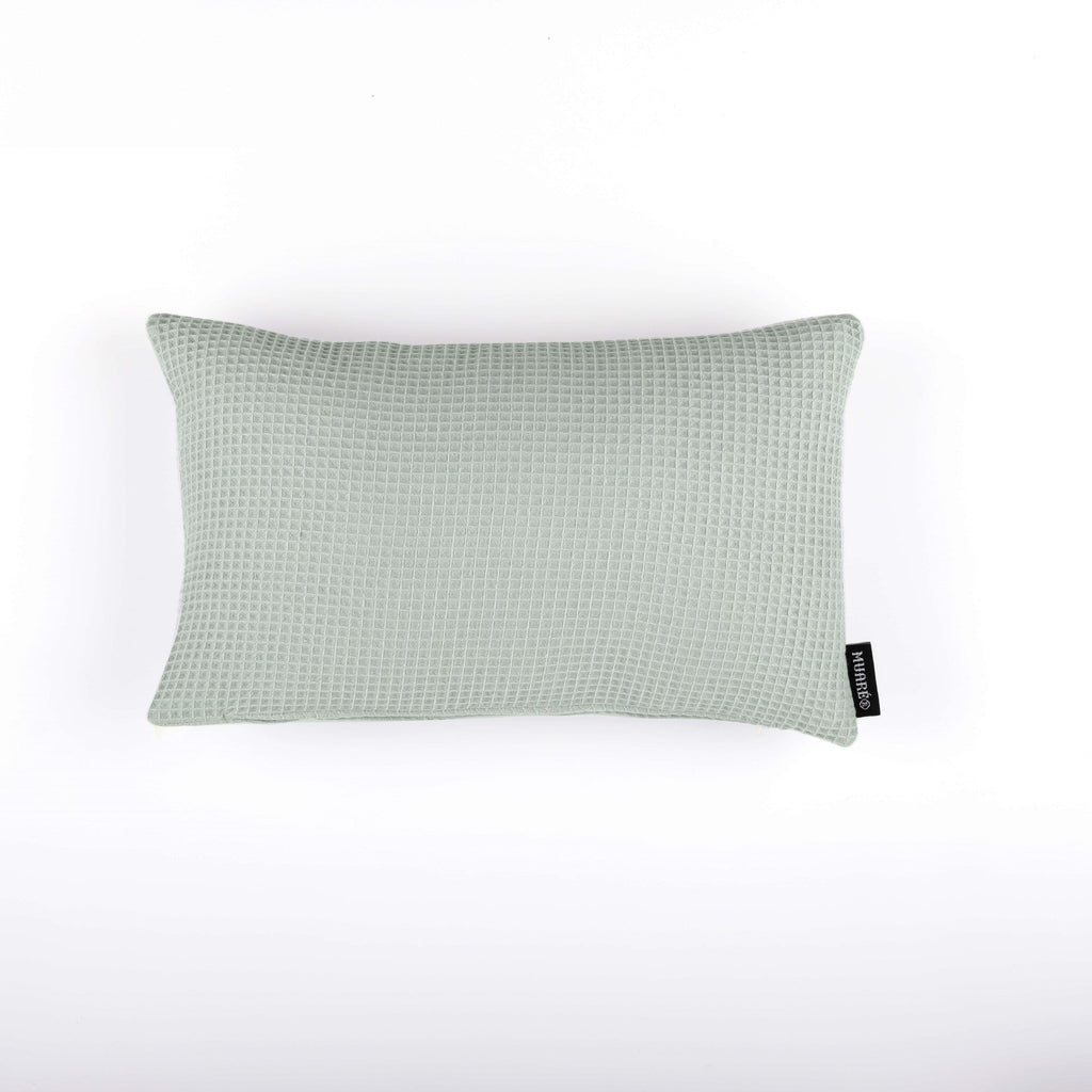 Funda de cojín Waffle Verde Agua 30x50 cm