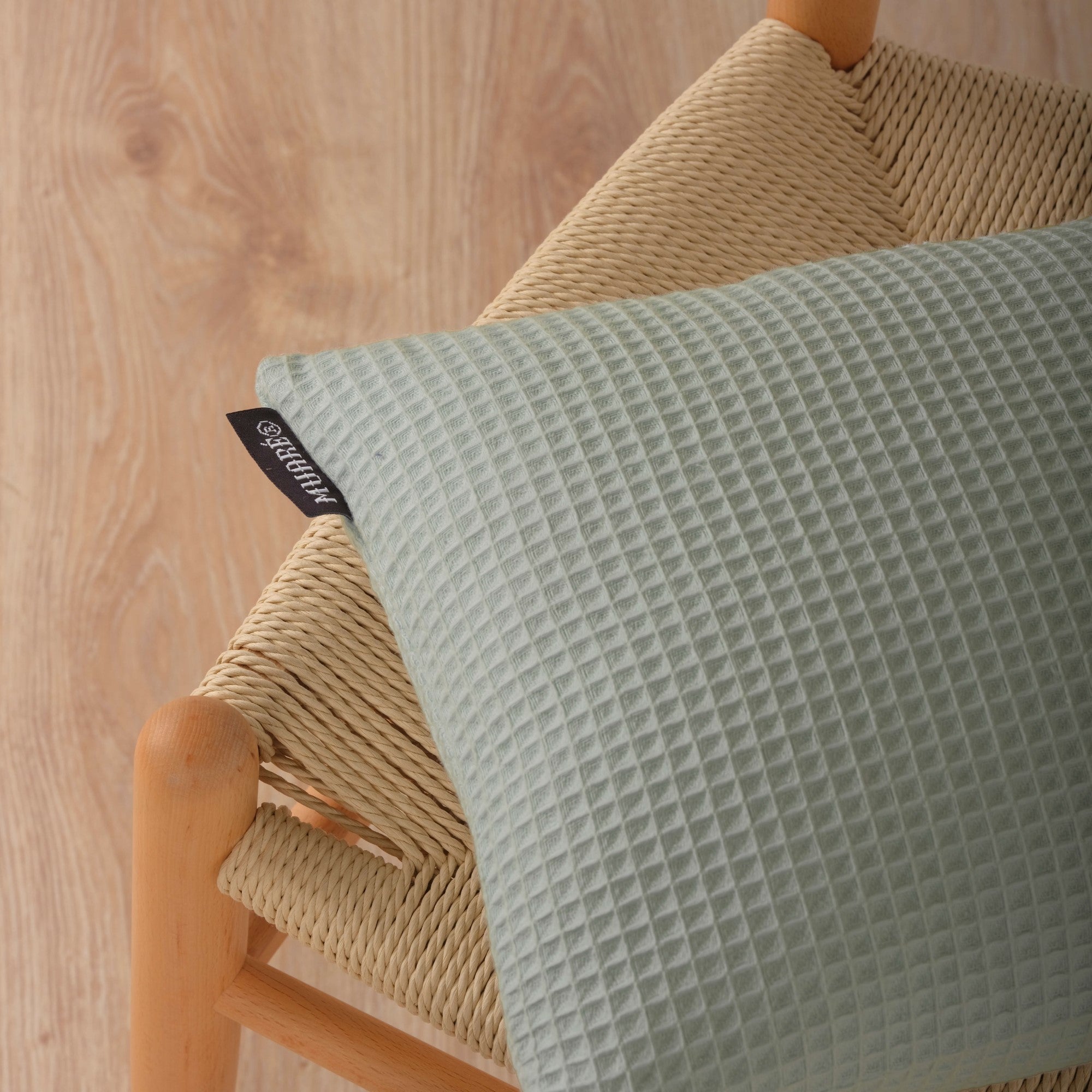 Funda de cojín Waffle Verde Agua 30x50 cm