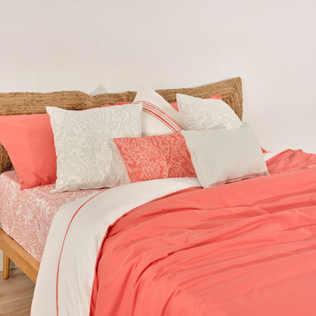 Funda nórdica reversible popelín 200 hilos Coral-Ibiza Coral