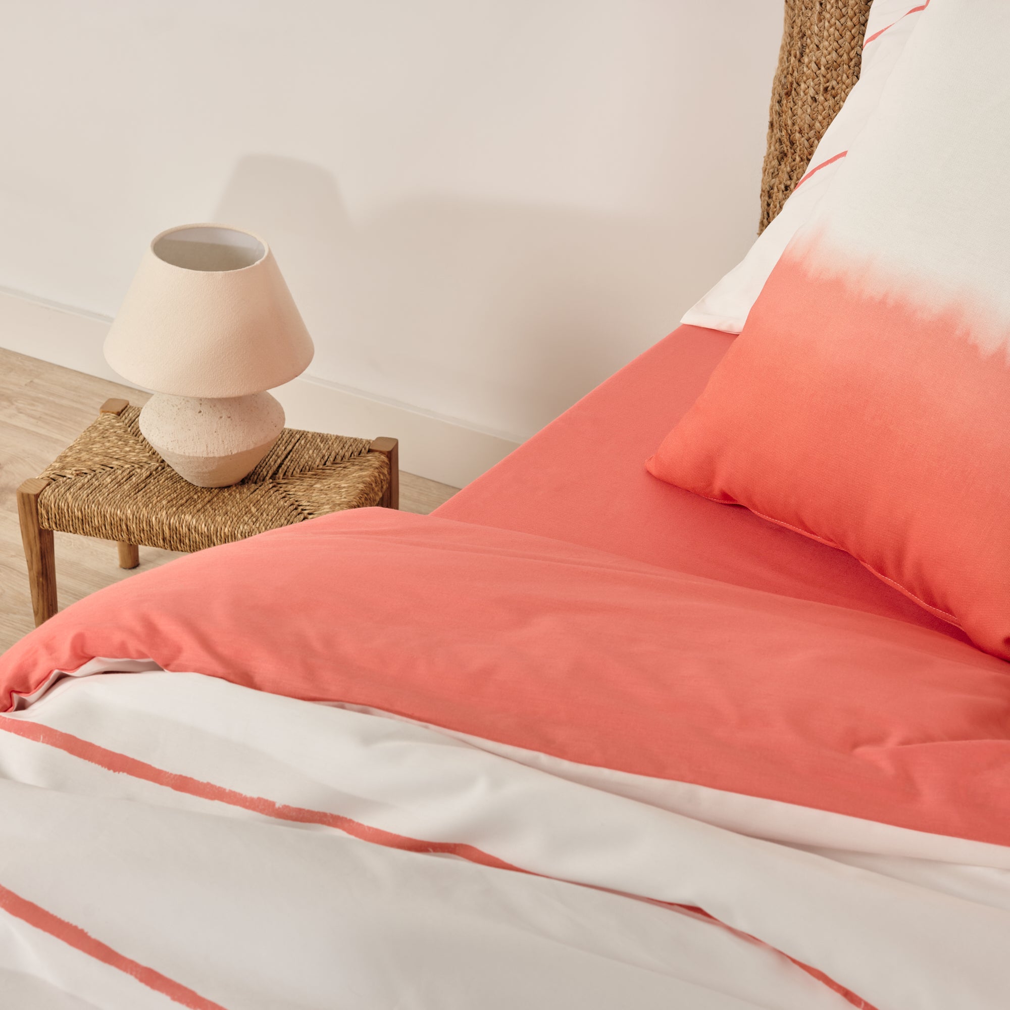 Funda nórdica reversible popelín 200 hilos Coral-Ibiza Coral