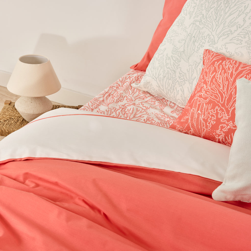 Funda nórdica reversible popelín 200 hilos Coral-Ibiza Coral