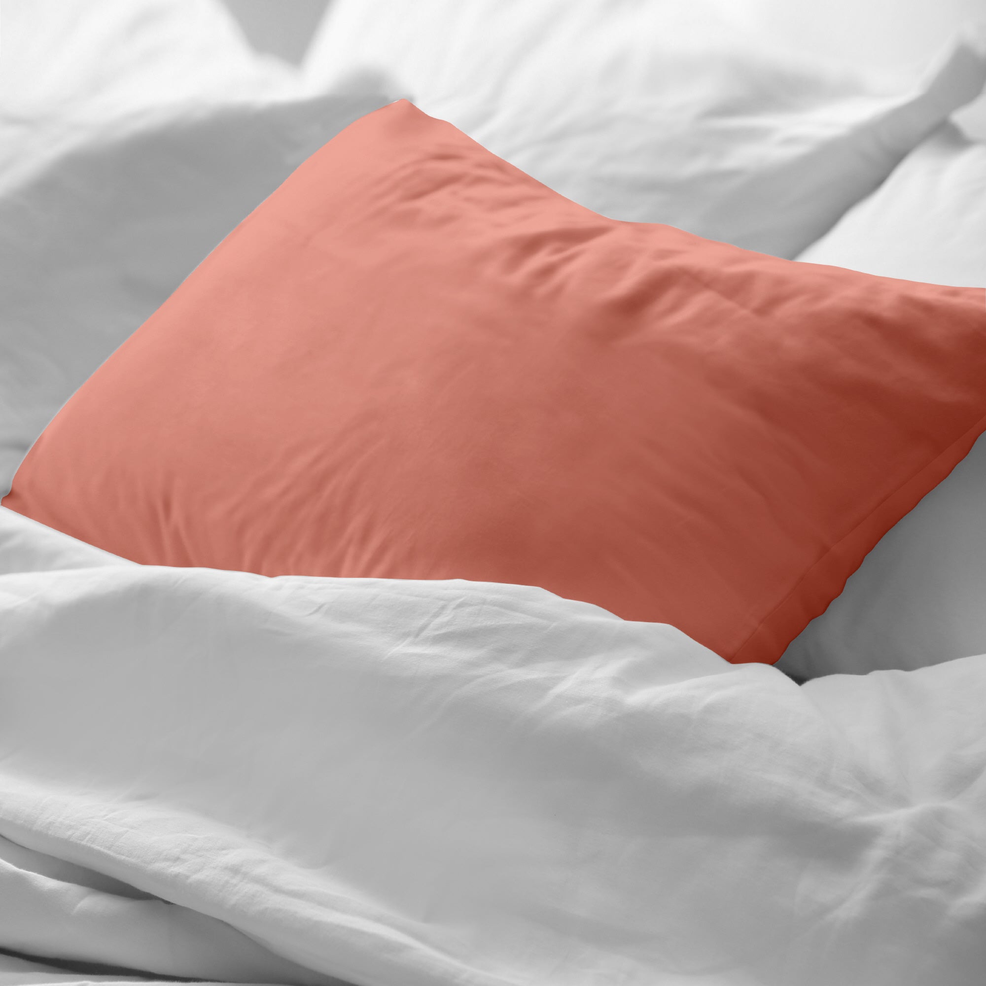 Funda de almohada popelín 200 hilos Coral