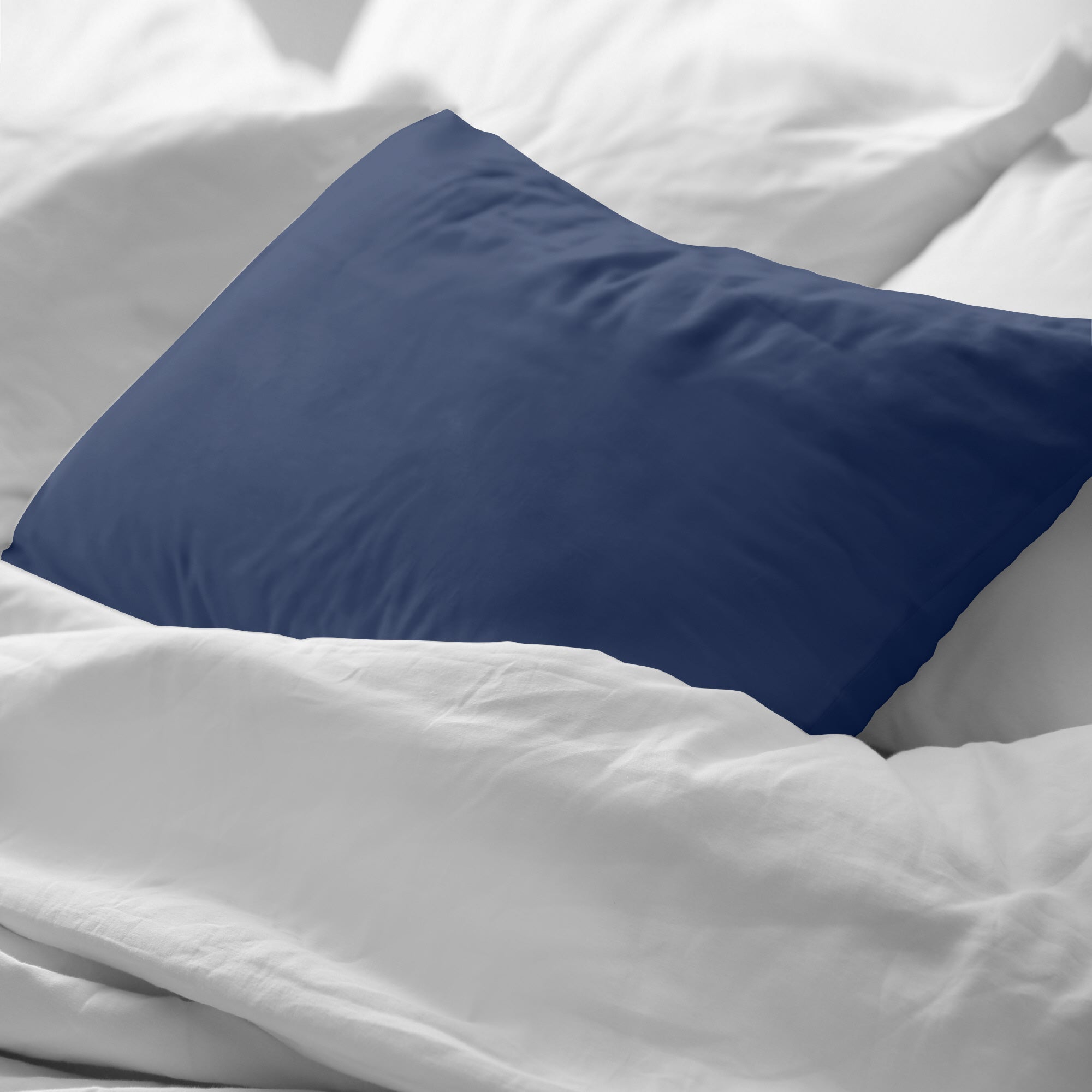 Funda de almohada popelín 200 hilos Marino