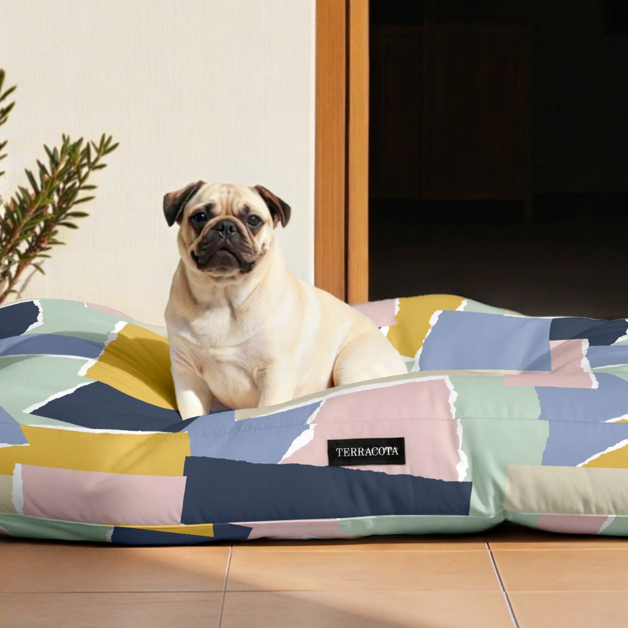 Cama para perros y gatos gruesa y acolchada 100% algodón antimanchas para mascotas 0120-141