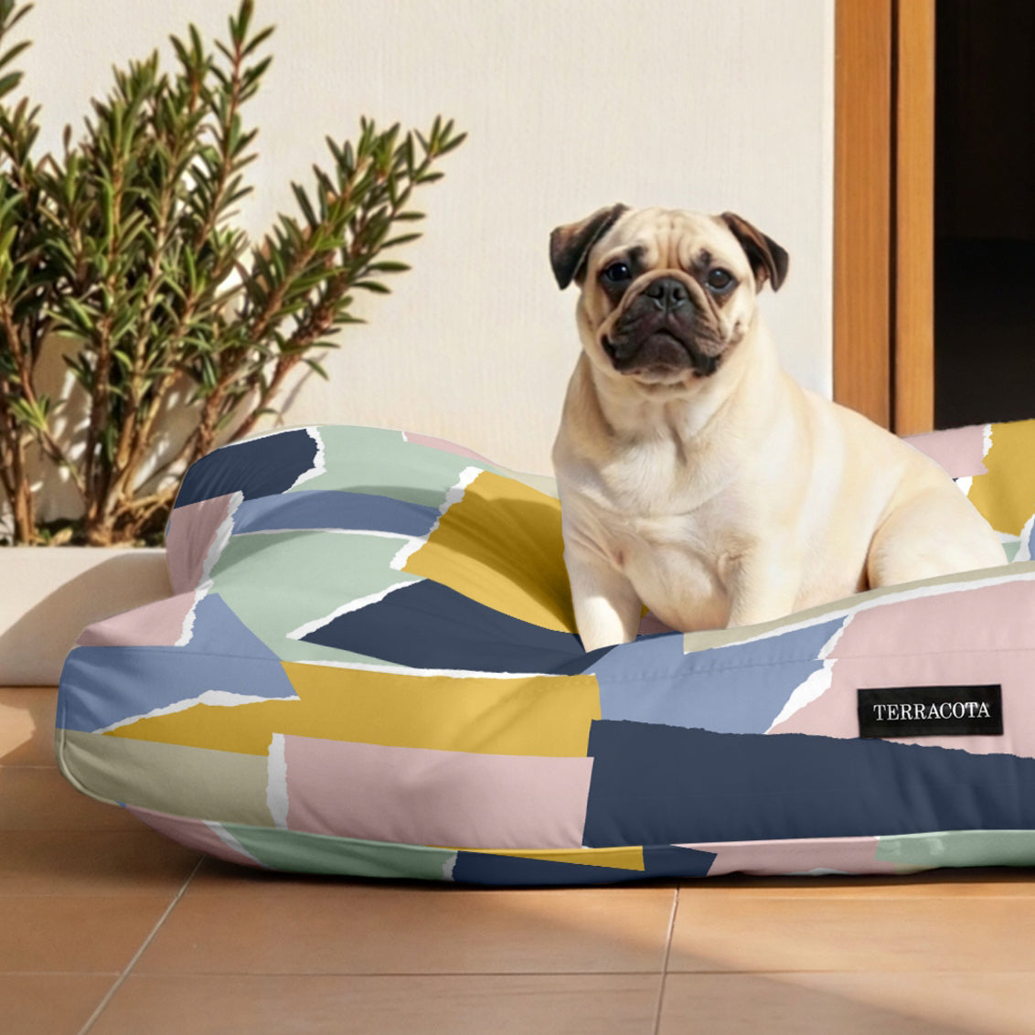Cama para perros y gatos gruesa y acolchada 100% algodón antimanchas para mascotas 0120-141