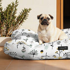 Cama para perros y gatos gruesa y acolchada 100% algodón antimanchas para mascotas Santorini Red