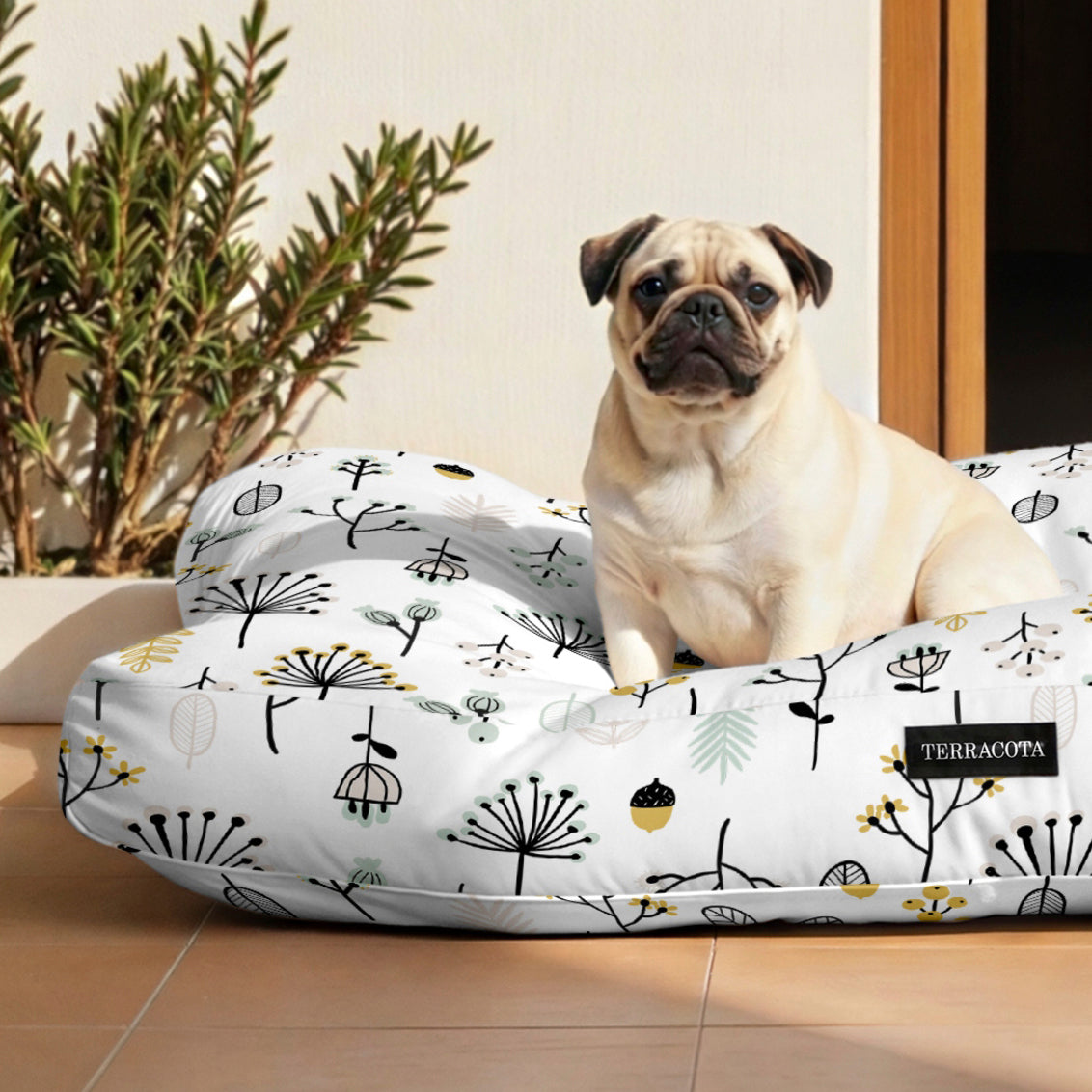 Cama para perros y gatos gruesa y acolchada 100% algodón antimanchas para mascotas Santorini Red