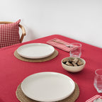 Mantel antimanchas premium jacquard Liso Rojo