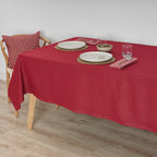Mantel antimanchas premium jacquard Liso Rojo