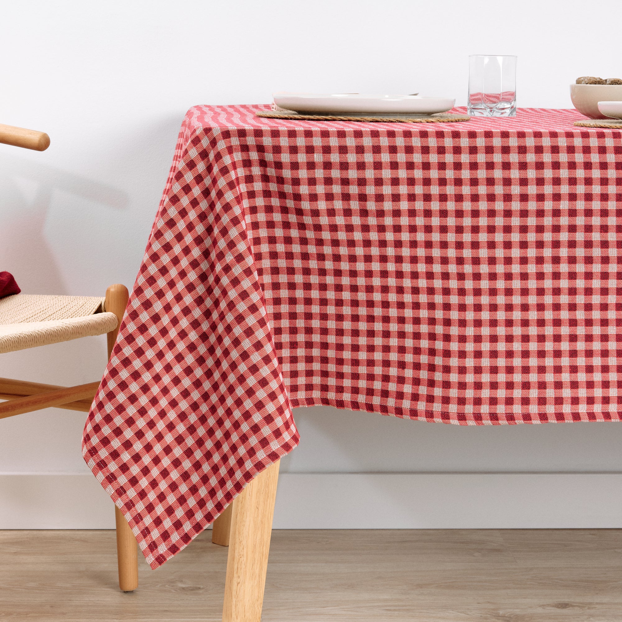 Mantel antimanchas premium jacquard Vichy