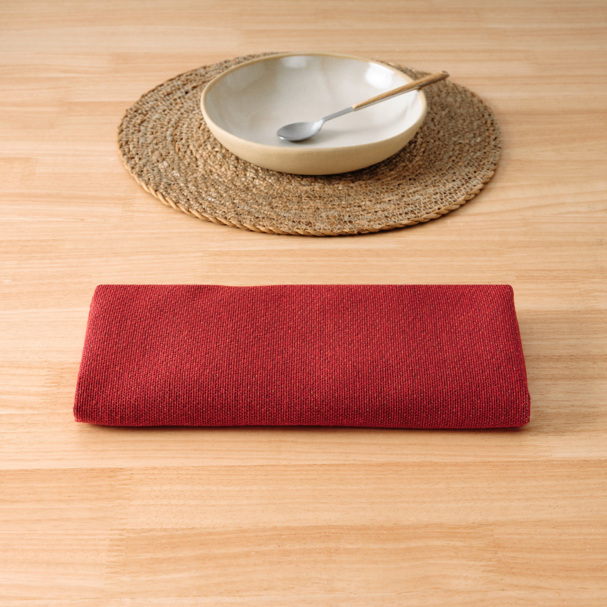 Pack de 2 unidades servilleta jacquard Liso Rojo 45x45 cm