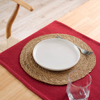 Camino de mesa jacquard Liso Rojo 45x140 cm