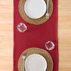 Camino de mesa jacquard Liso Rojo 45x140 cm