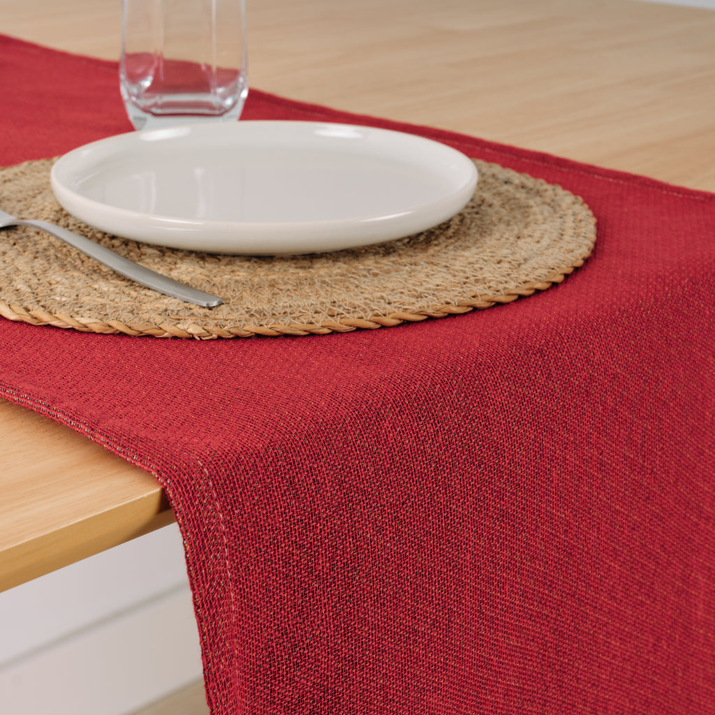Camino de mesa jacquard Liso Rojo 45x140 cm