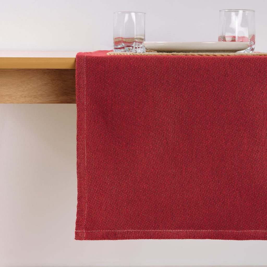 Camino de mesa jacquard Liso Rojo 45x140 cm