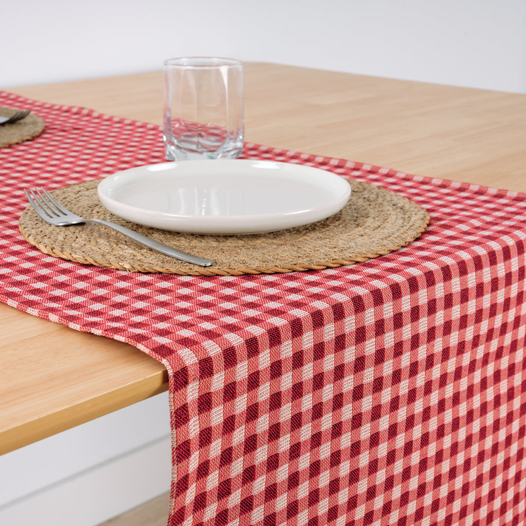 Camino de mesa jacquard Vichy 45x140 cm