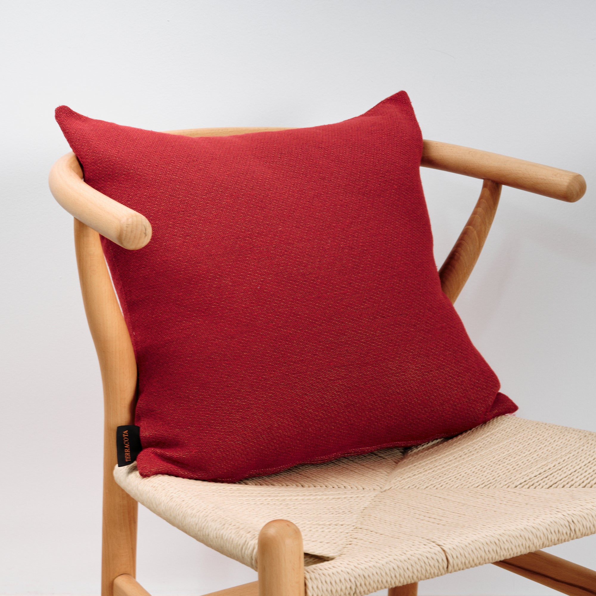 Funda de cojín jacquard 45x45 cm Liso Rojo