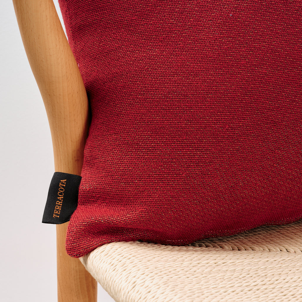 Funda de cojín jacquard 45x45 cm Liso Rojo