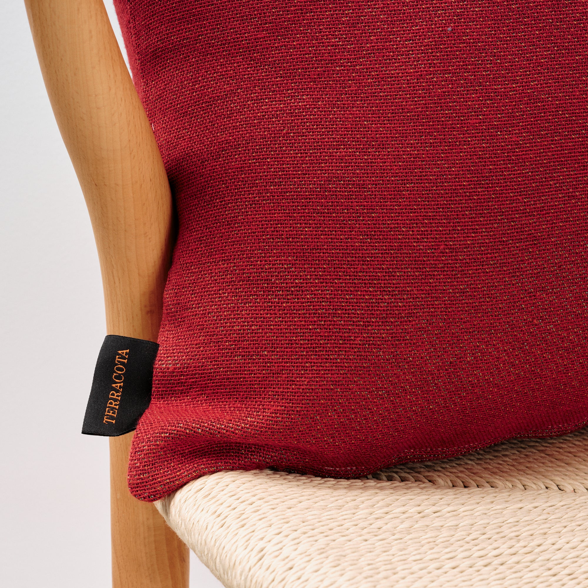 Funda de cojín jacquard 45x45 cm Liso Rojo