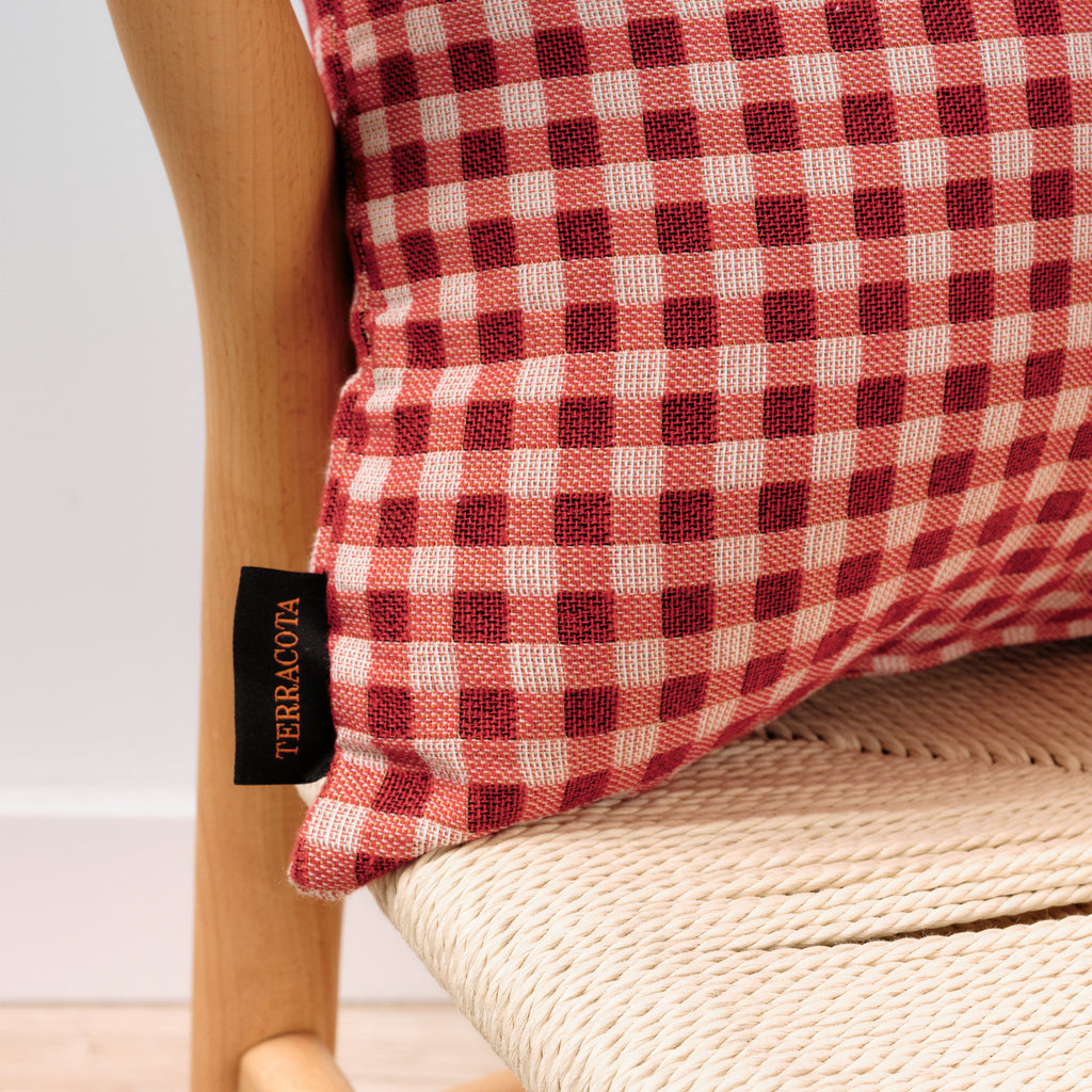 Funda de cojín jacquard 45x45 cm Vichy
