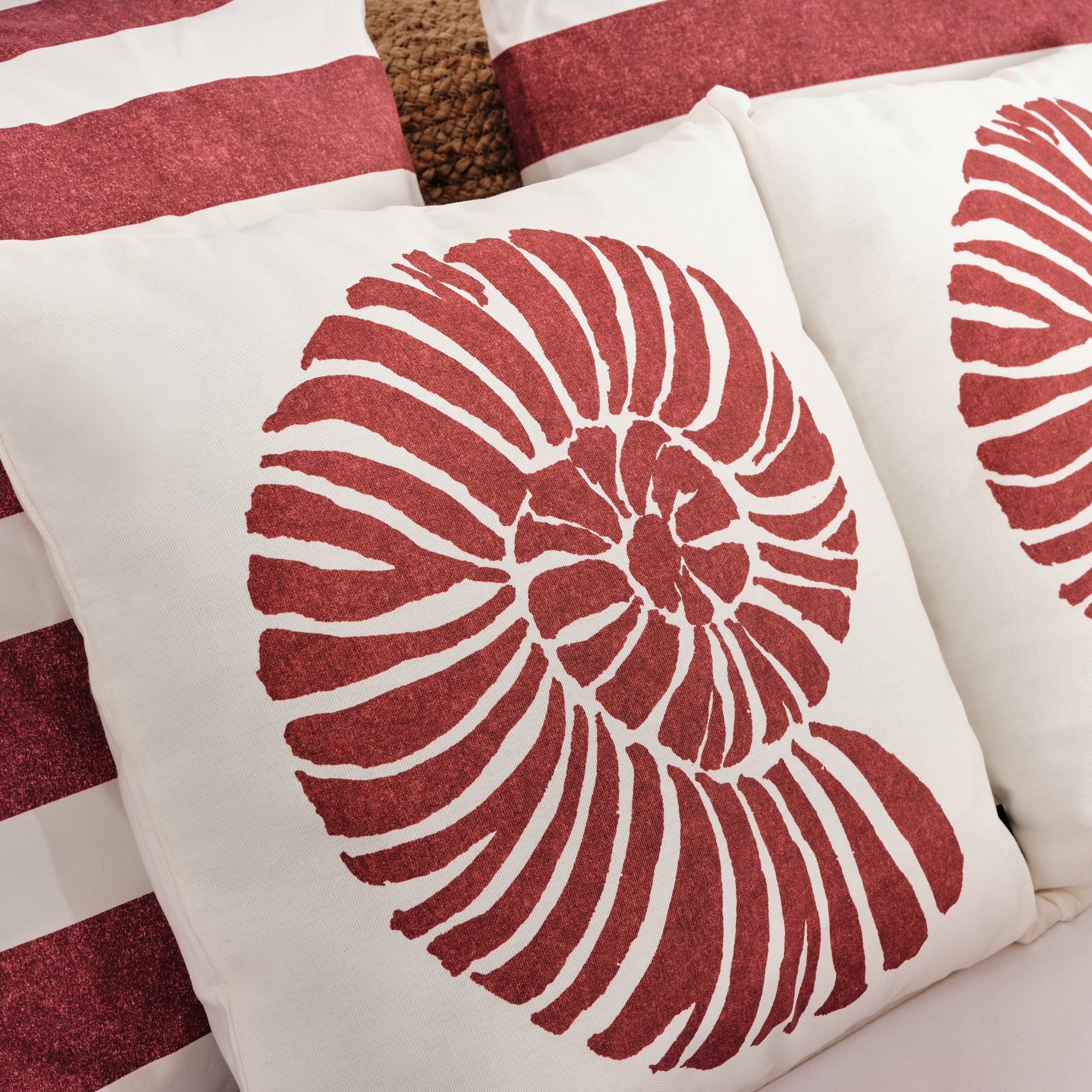 Funda de cojín 100% algodón 50x50 cm Nerja Rojo A