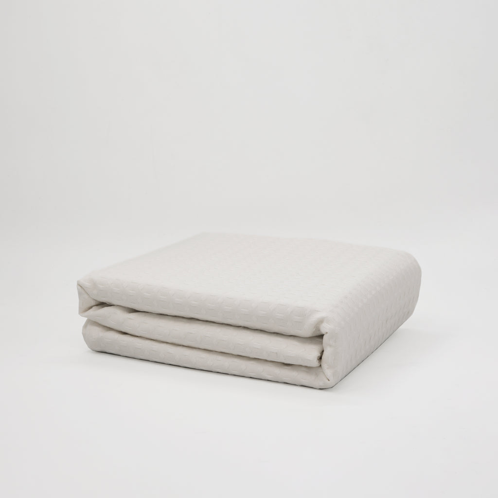 Plaid Waflle 100% algodón Blanco químico 130x170 cm