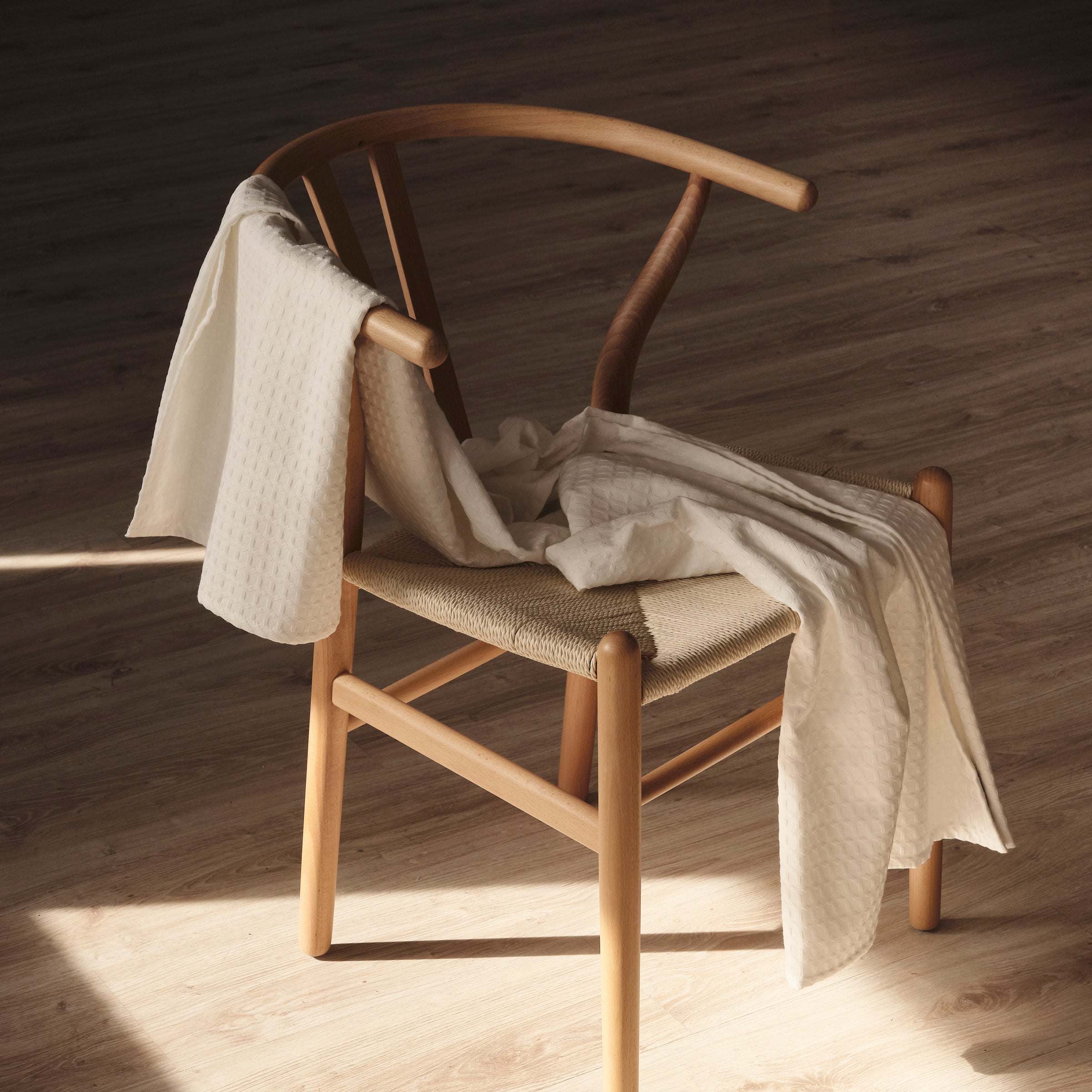 Plaid Waflle 100% algodón Blanco químico 130x170 cm