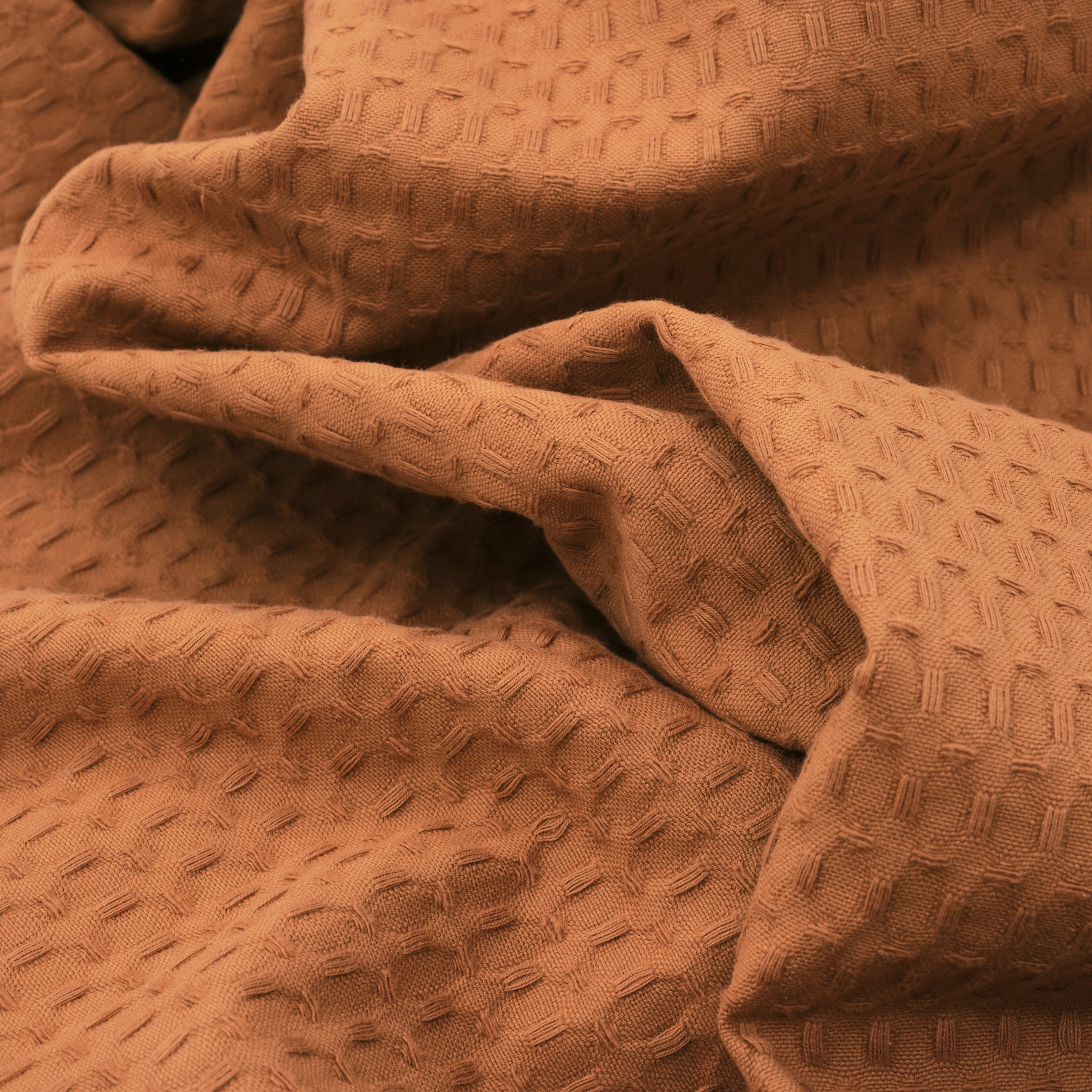 Plaid Waflle 100% algodón Burnt Orange 130x170 cm