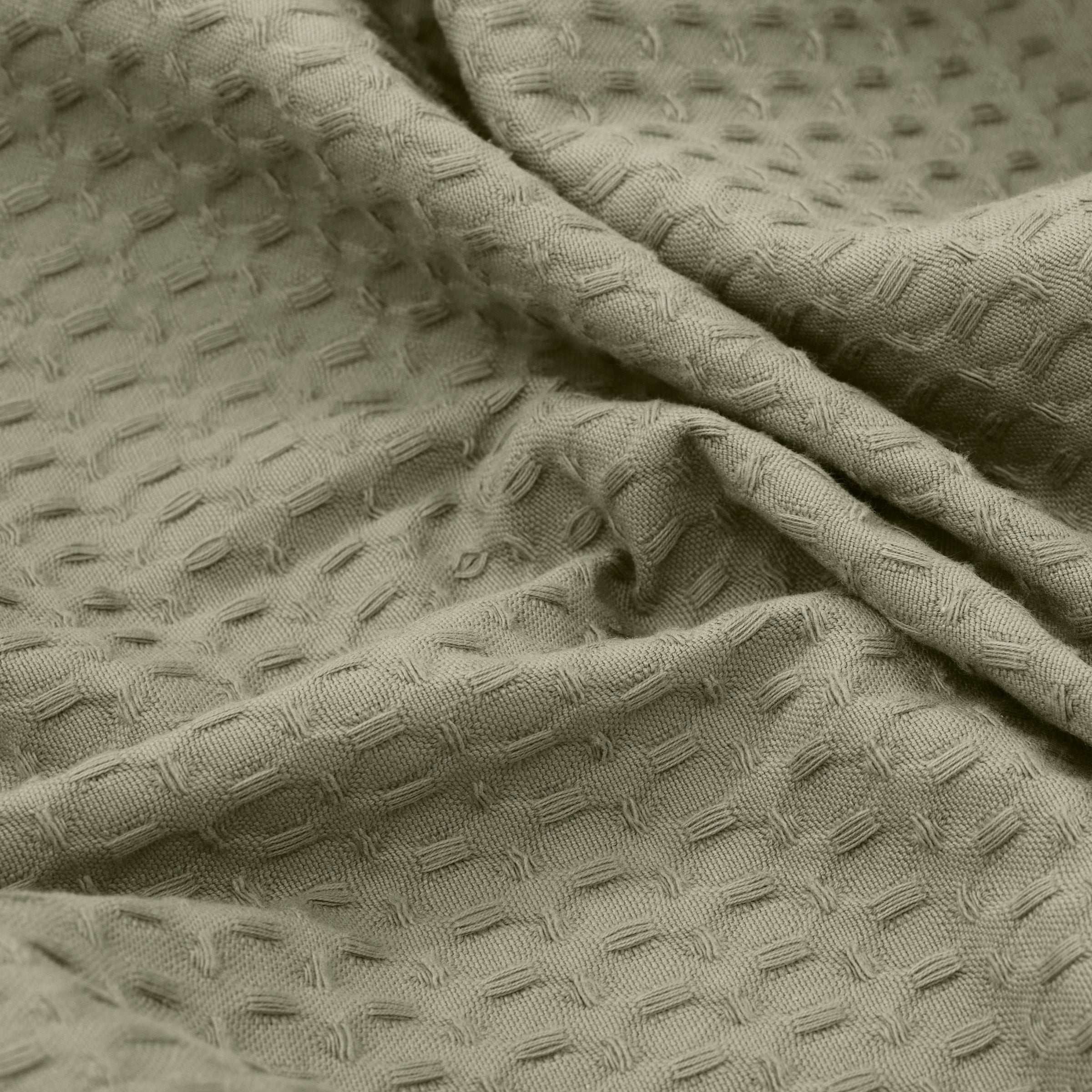 Plaid Waflle 100% algodón Desert Sage 130x170 cm